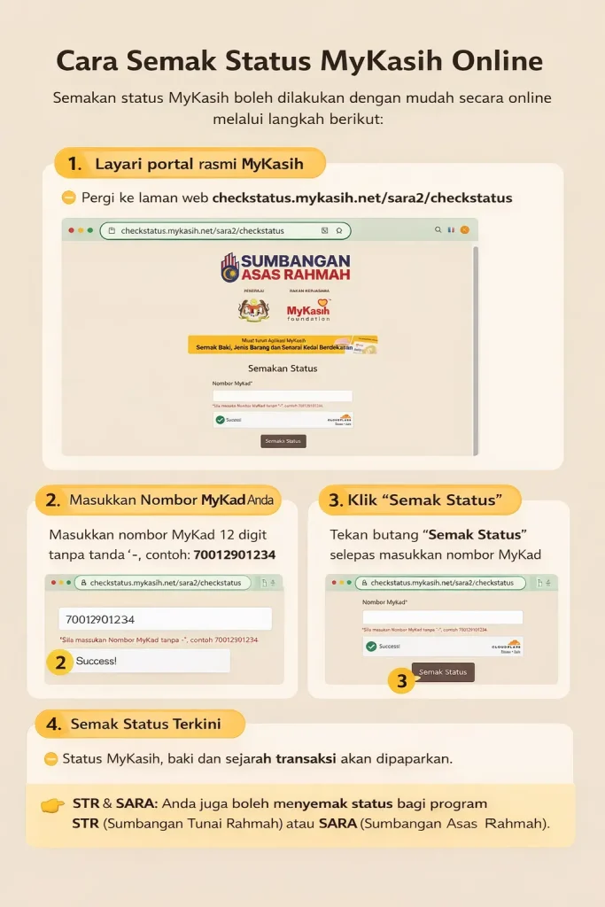 Cara Semak Status MyKasih