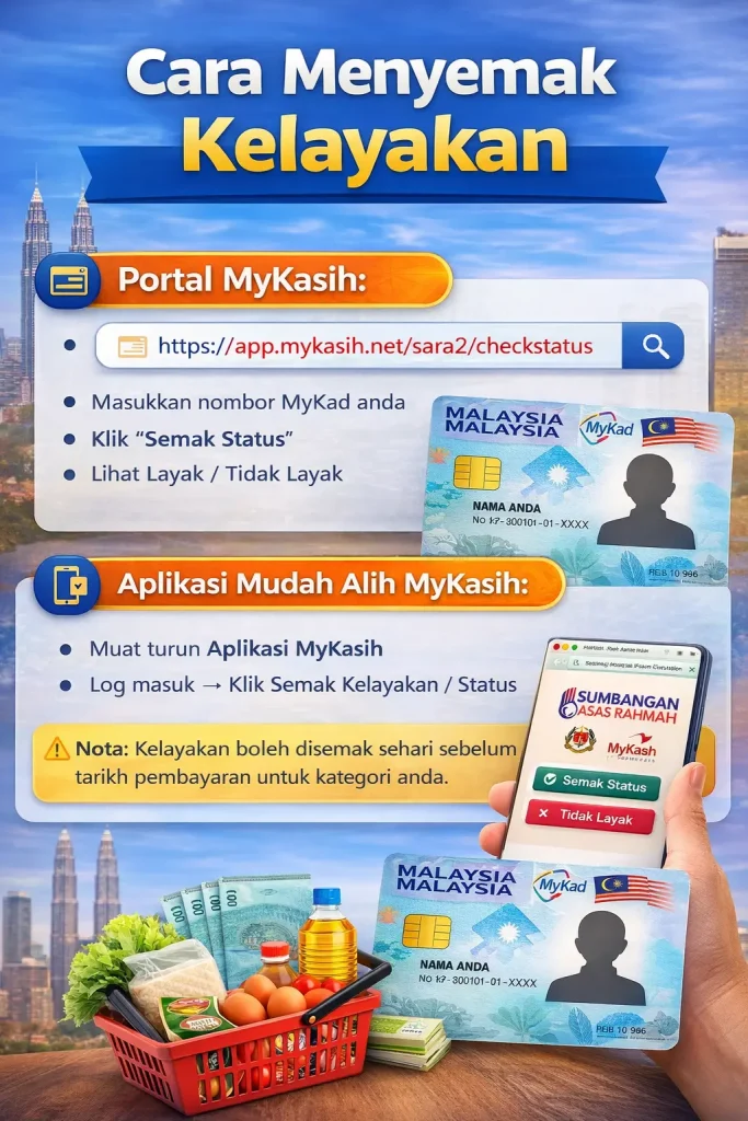 Cara semak kelayakan MyKasih