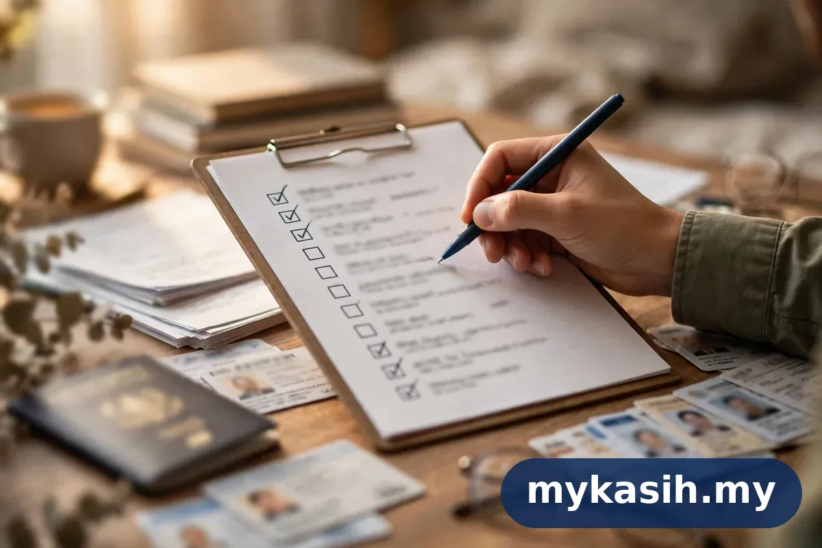 Checklist dokumen permohonan Biasiswa Sagong Tasi