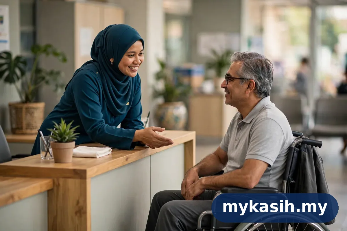 Pendaftaran Kad OKU di kaunter Pejabat Kebajikan Masyarakat Daerah